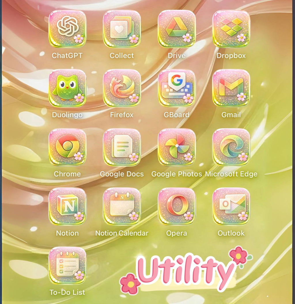 Sakura Matcha iOS Icon Pack, Jelly App Icons, Wallpaper (120+ Icons)