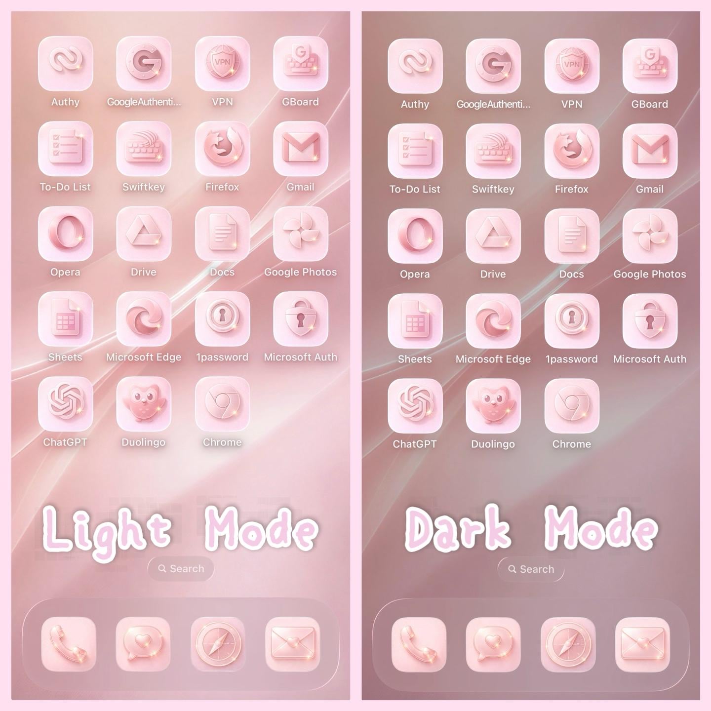 Pink Champange Blush Luxurious iOS Utility Apps Icon Pack, Valentine's Day Theme Pt4