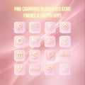 Pink Champange Blush Luxurious iOS Finance & Crypto Apps Icon Pack, Valentine's Day Theme Pt3